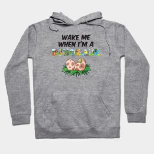 Wake me when I'm a Dinosaur - cute dinosaur shaped letters Hoodie